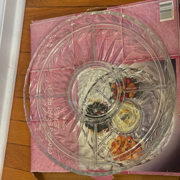 Colony Crafts CRYSTAL GARDEN 14 “ 5 Part Relish Server Dish NEW in Box - Picture 2 of 2